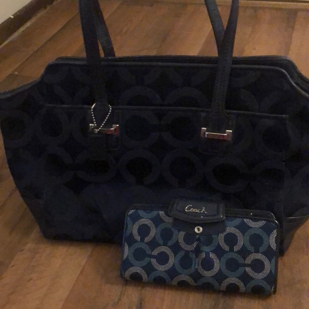Blue Coach Purse and Wallet